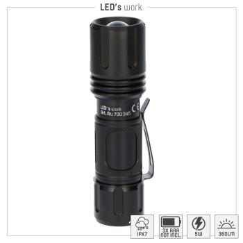 SHADA LED Taschenlampe 5W 360lm, IPX7, 3x AAA - CREE Zoom (0700345)